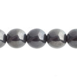 Czech Round Druk Beads 10mm Opaque Jet Hematitex2 18/strand