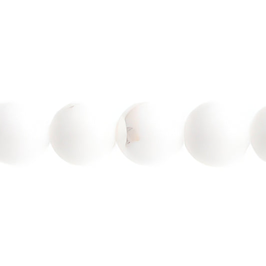 Czech Round Druk Beads 10mm Opaque White AB 18/strand