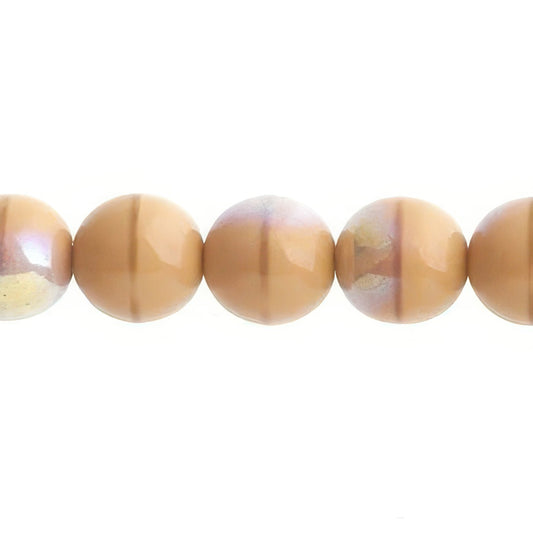 Czech Round Druk Beads 10mm Opaque Ivory AB 18/strand