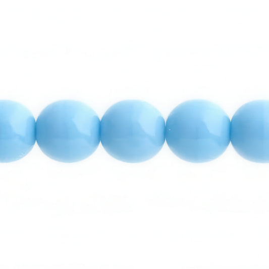 Czech Round Druk Beads 10mm Opaque Blue Turquoise 18/strand