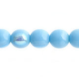 Czech Round Druk Beads 10mm Opaque Blue Turquoise AB 18/strand