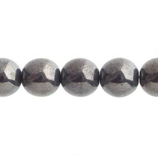 Czech Round Druk Beads 10mm Opaque Gunmetal 18/strand