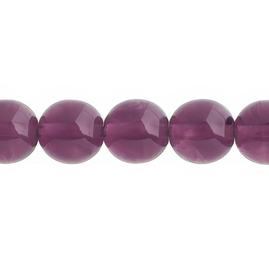 Czech Round Druk Beads 10mm Transparent Amethyst 18/strand