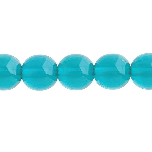 Czech Round Druk Beads 10mm Transparent Blue Zircon 18/strand