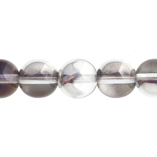 Czech Round Druk Beads 10mm Transparent Bermuda Blue 18/strand
