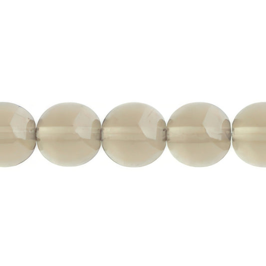Czech Round Druk Beads 10mm Transparent Black Diamond 18/strand