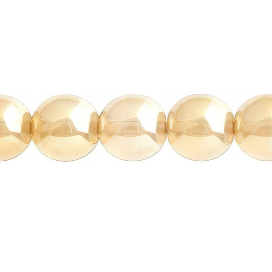 Czech Round Druk Beads 10mm Transparent Crystal Celsian 18/strand