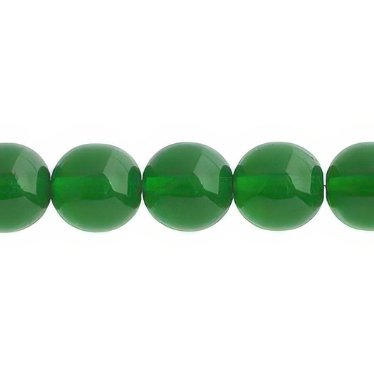Czech Round Druk Beads 10mm Transparent Green 18/strand