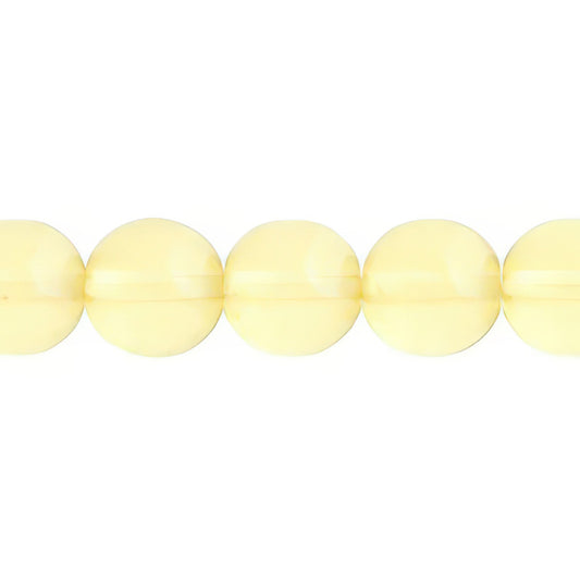 Czech Round Druk Beads 10mm Transparent Jonquil 18/strand