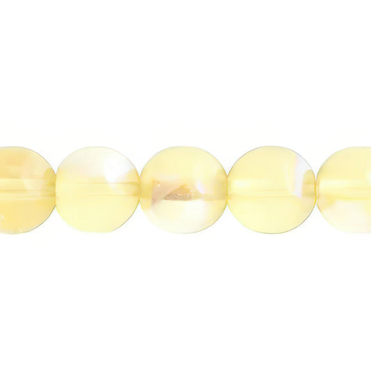 Czech Round Druk Beads 10mm Transparent Jonquil AB 18/strand