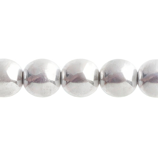 Czech Round Druk Beads 10mm Transparent Crystal Silver Labrador 18/strand
