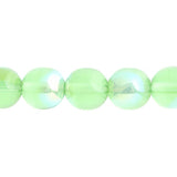 Czech Druk 10mm Perles 18/fil Trans Peridot AB