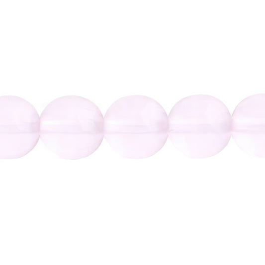 Czech Round Druk Beads 10mm Transparent Rose 18/strand