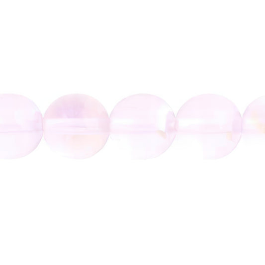 Czech Round Druk Beads 10mm Transparent Rose AB 18/strand