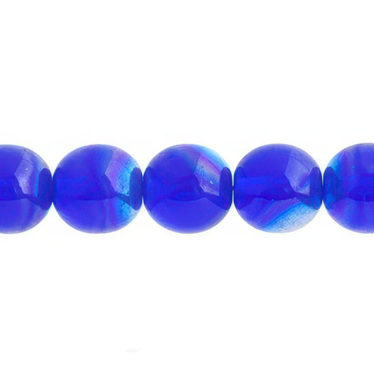 Czech Round Druk Beads 10mm Transparent Sapphire AB 18/strand