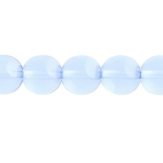 Czech Round Druk Beads 10mm Transparent Light Sapphire 18/strand