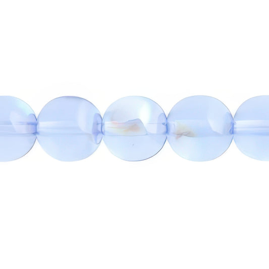 Czech Round Druk Beads 10mm Transparent Light Sapphire AB 18/strand