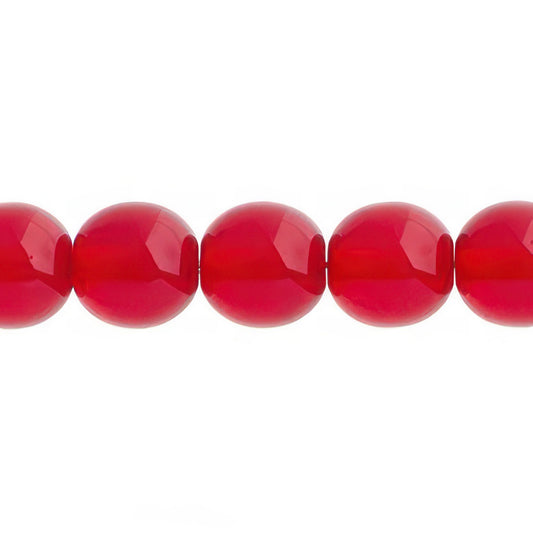 Czech Round Druk Beads 10mm Transparent Siam 18/strand
