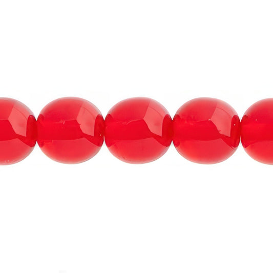 Czech Round Druk Beads 10mm Transparent Light Siam 18/strand
