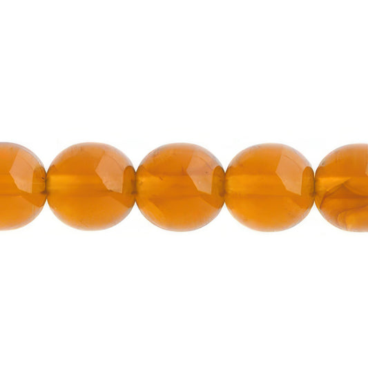 Czech Round Druk Beads 10mm Transparent Topaz 18/strand