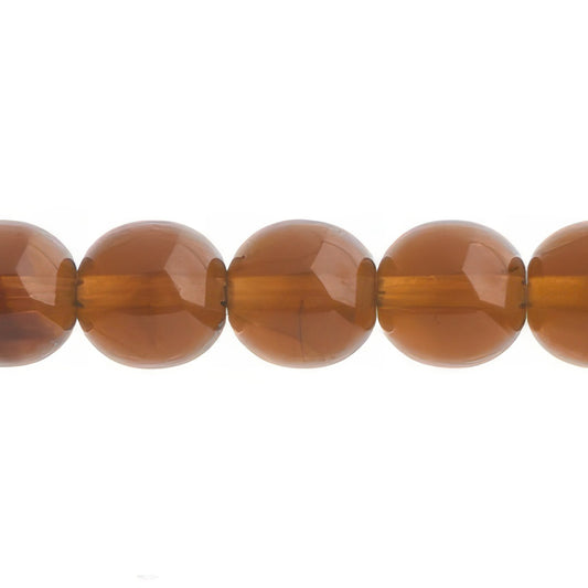Czech Round Druk Beads 10mm Transparent Smoked Topaz 18/strand