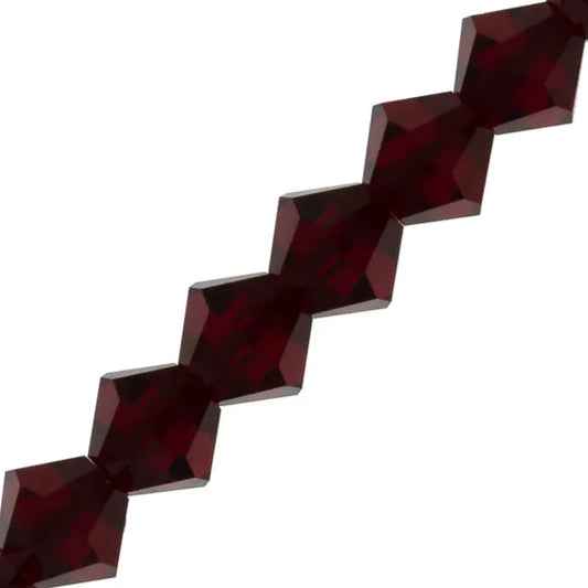 4mm Siam Preciosa Bicone 5" Strand