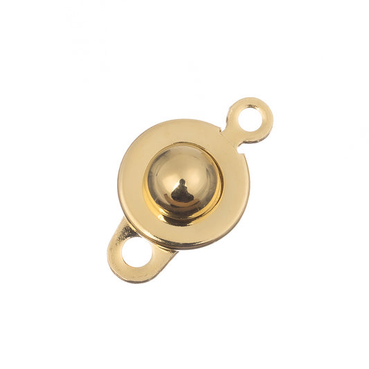 Button Clasp 9mm 24kt Gold Plated Stainless Steel 5/pk