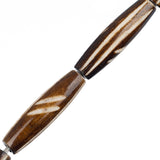 Bone Carved Pipe Beads 1" Brown 8/Strand