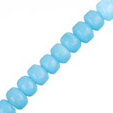 Glass Crow Beads 4x6mm Turquoise Blue 8" Strand