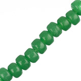 Glass Crow Beads 4x6mm Green 8" Strand