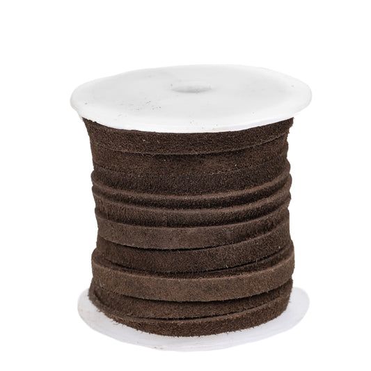 Suede Lace 5mm Dark Brown 10m Spool