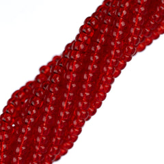 11/0 Czech Seed Beads #01000 Transparent Light Red 6 Strand Hank