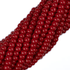 11/0 Czech Seed Beads #34915 Opaque Cranberry Red 6 Strand Hank