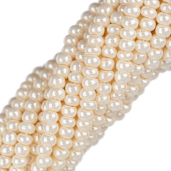 11/0 Czech Seed Beads #35017 Opaque Pearl Eggshell 6 Strand Hank