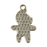 Breloque en métal émaillé bonhomme en pain d'épice de 2,5 cm 5/pk