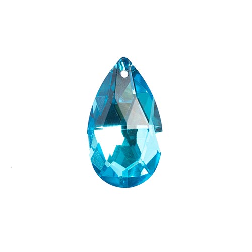 Crystal Lane Teardrop Pendant 38x22mm Aqua 1/pk
