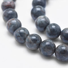 10mm Marble Slate Grey (Natural/Dyed) Beads 15-16" Strand
