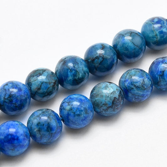 Marble Royal Blue Beads 6mm Round (Natural/Dyed) 15-16" Strand