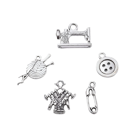 Knitting & Sewing Assorted Charms 5/pk
