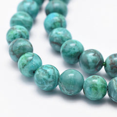 10mm Marble Dark Cyan (Natural/Dyed) Beads 15-16" Strand