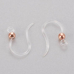 Clear / Rose Gold Hypoallergenic Fish Hook Earrings 100/pk