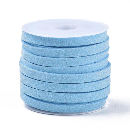 5mm Faux Suede Lace Deep Sky Blue 5m