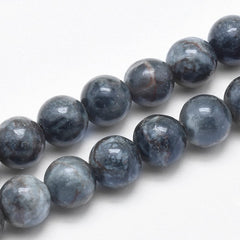 10mm Marble Slate Grey (Natural/Dyed) Beads 15-16" Strand