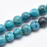 Marble Dark Turquoise Beads 6mm Round (Natural/Dyed) 15-16" Strand