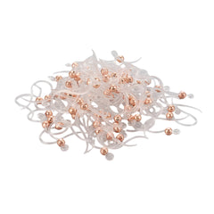 Fish Hook Ear Wire Plastic 16mm Rose Gold Bead 100/pk