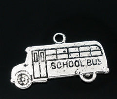 1" School Bus Metal Charm 5/pk