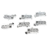 1" School Bus Metal Charm 5/pk