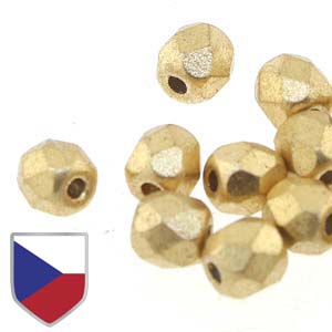 Fire Polished 8mm Bronze Pale Gold 20/Strand