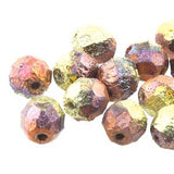 Fire Polished 4mm Etch California Gold Rush 40/Strand
