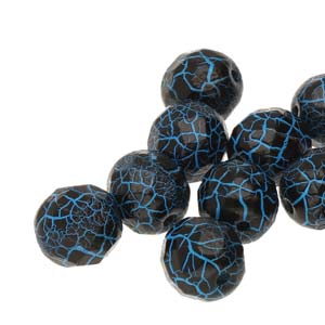 Fire Polished 8mm Ionic Jet Blue 20/Strand